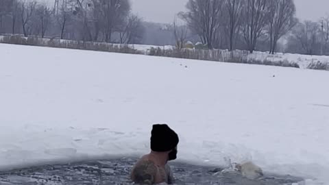 Dog Fell Into an Ice Hole