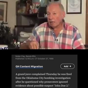 Hoppy Heidelberg kicked off grand juror of OKC bombing case in October of 1995 for asking reasonable questions.