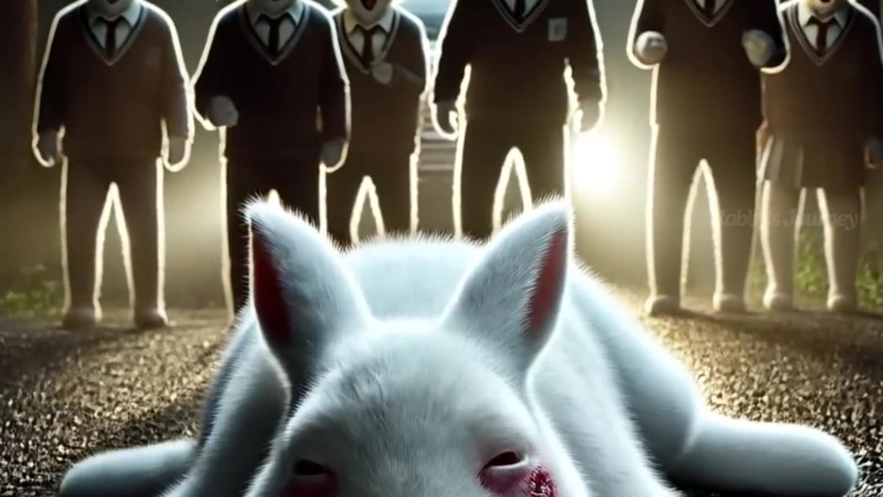 The rabbit must fight a scary school bus monster. 🐰 #RabbitRescue #CuteAnimals #AnimalRescue