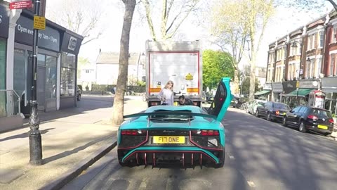 Lamborghini Aventador very beautiful sound on the highway