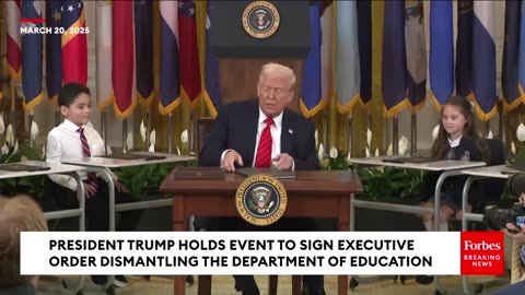 WATCH: Trump Joins School Children To Sign Executive Order Ending The Department Of Education