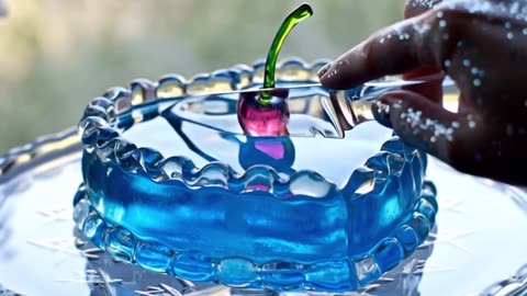 Crystal jelly cake cutting 🎂 #asmr #aiasmr #surreal #oddlysatisfyingvideo #satisfying #glassasm