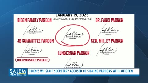 Biden's WH Staff Secretary Accused Of Signing Pardons With Autopen