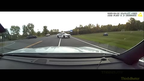 Dashcam shows suspects appearing to escape capture by driving on a soccer field full of kids