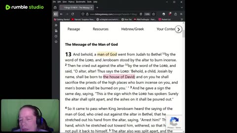 Journey Through The Bible - 1 Kings 13 - A Man of GOD From Judah Warns Jeroboam 07302025