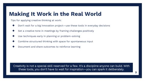 Creative Thinking for Business (Part 4): 10 Proven Tools to Unlock Bold Ideas | High Impact Academy