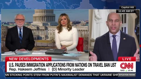 Jeffries Panics When CNN Mentions Trump’s Border Success