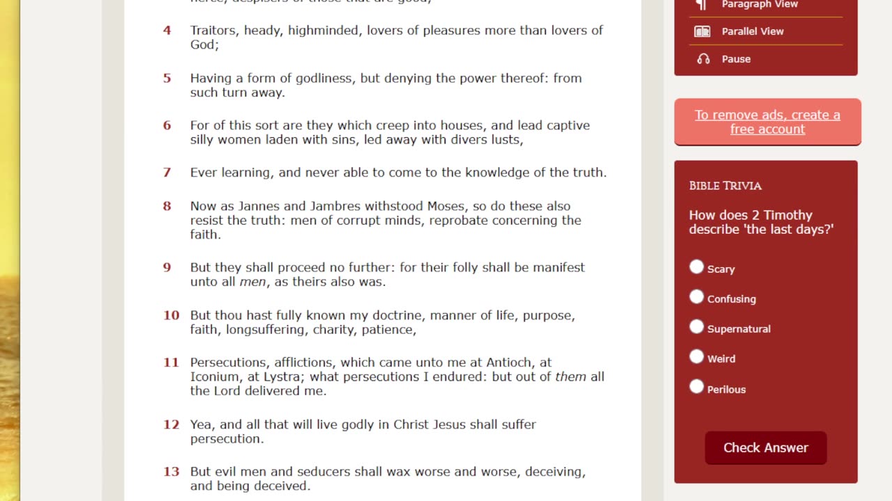 2 Timothy Chapter 3 Bible comparison