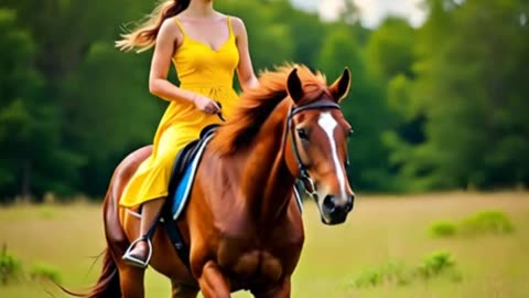 a yong beutiful ledu raiding horse