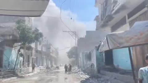 The first moments after Israeli aircraft bombed a residential area in Jabalia refugee camp