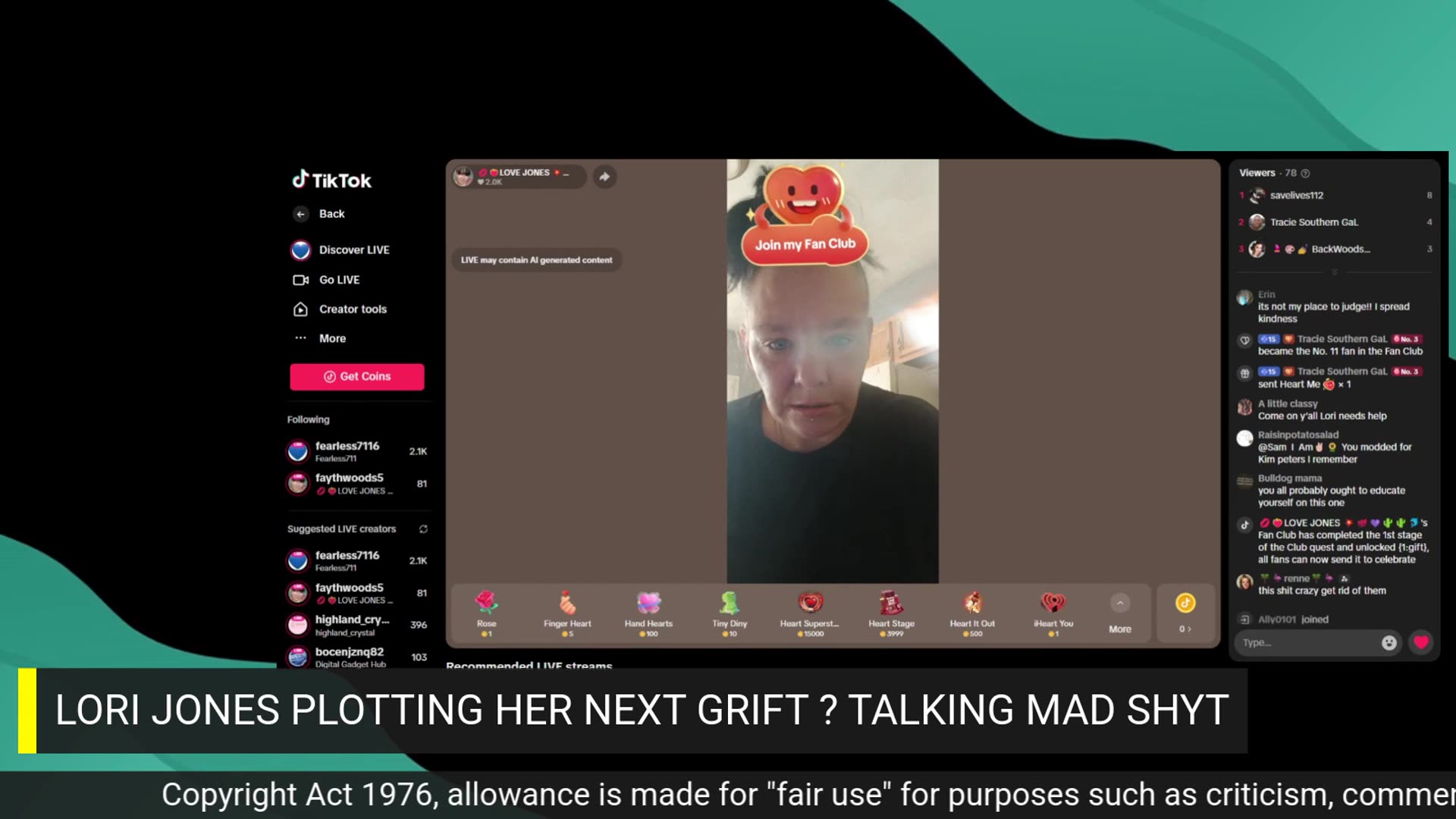 9/19/25 LORI JONES BEGS FOR $10 FOR SMOKES -TT BEGGAR STOP BEGGING LORI YOU BUM