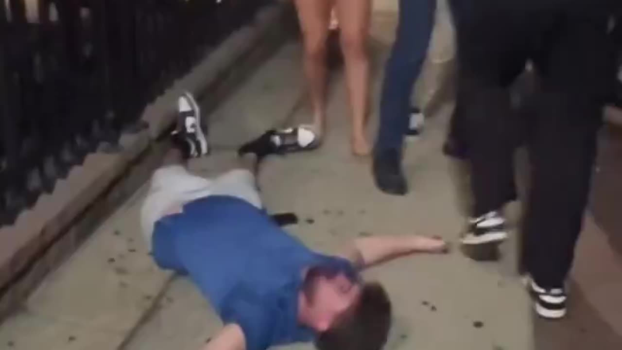 Black beats unconscious White Victim