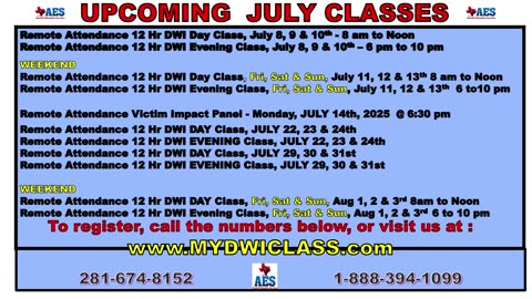 july classes