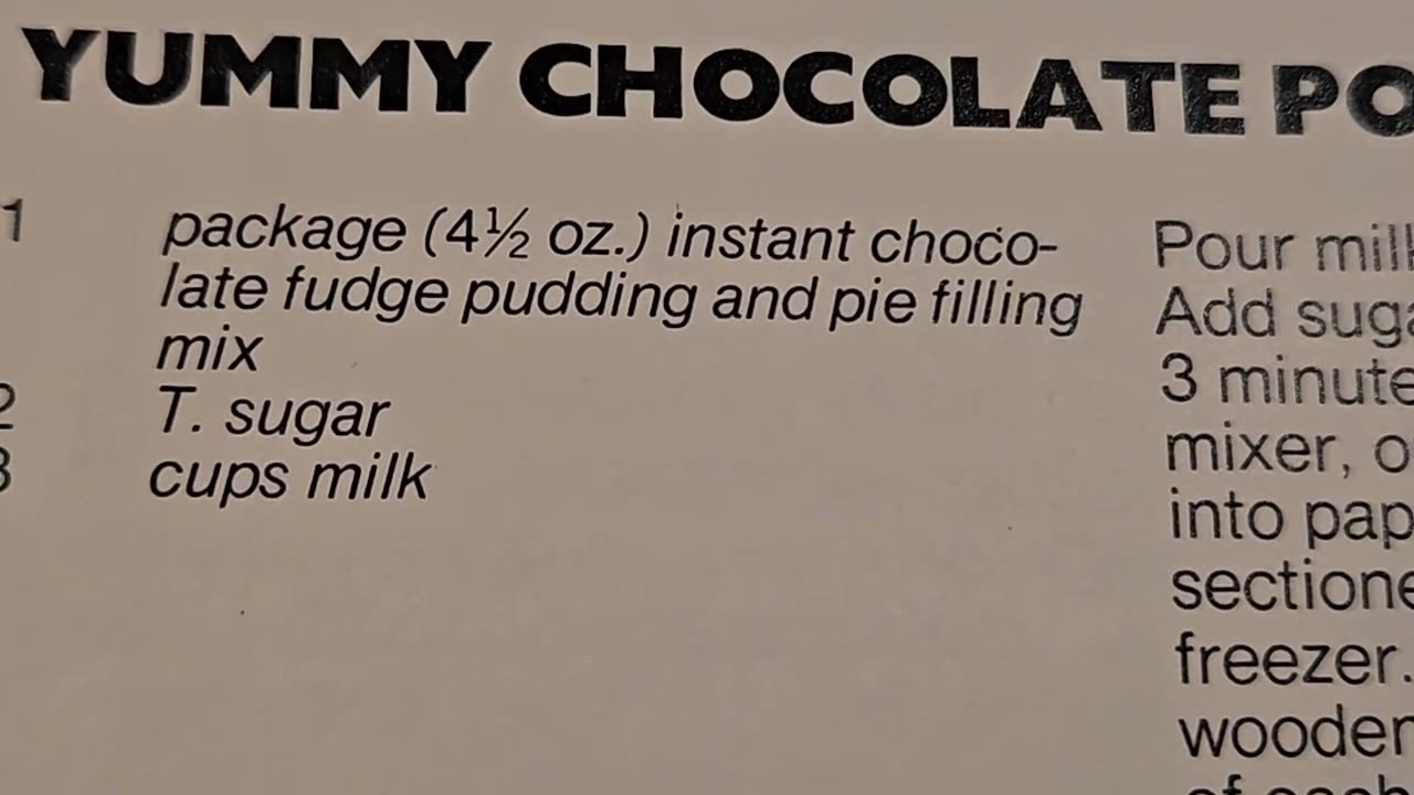 Recipe for Yummy Chocolate Popsicles