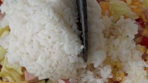 Wok-Fried Egg Fried Rice 🤤 #Three3Eggs #3eggs #Bacon #FriedRice #EggFriedRice #panlasangpinoy