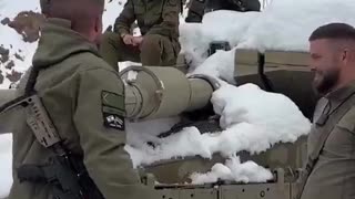 Druze IDF soldiers breaking into song in the snow on Mount Hermon