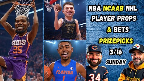 9 BEST NBA Player Props Today | COLLEGE BASKETBALL PICKS | NHL | PRIZEPICKS | SUNDAY 3/16