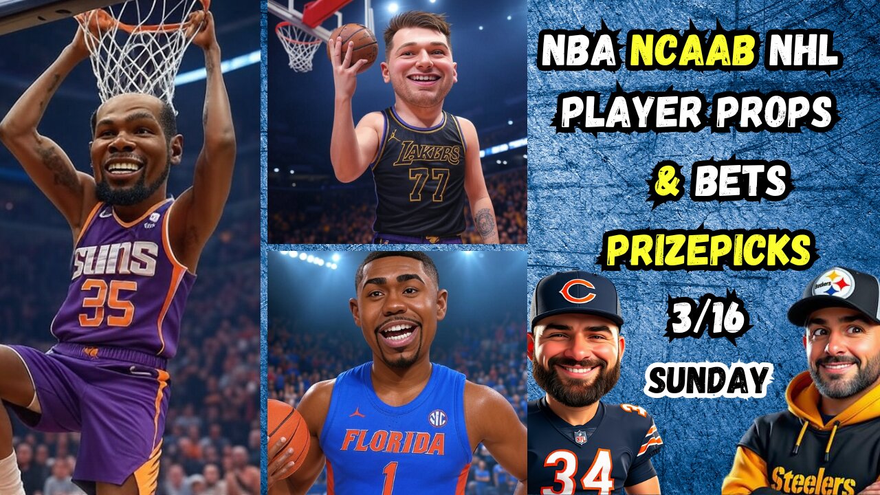 9 BEST NBA Player Props Today | COLLEGE BASKETBALL PICKS | NHL | PRIZEPICKS | SUNDAY 3/16