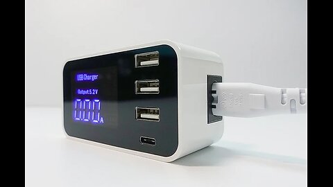 Smarter 4-Port USB & Type-C Quick Charge Station with Digital Display