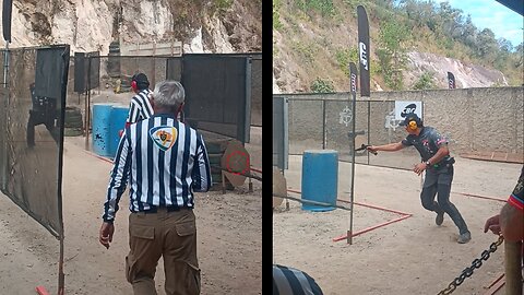 Jaime Saldanha e o Duplo Alpha com uma mão na transição de alvos - IPSC