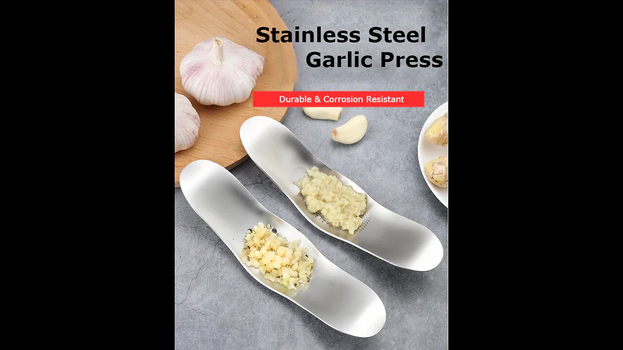 Stainless Steel Garlic Press Ginger Crusher, No Rust & Easy To Clean