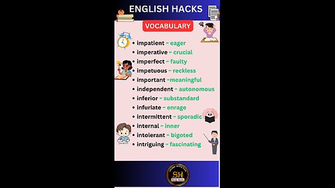 Most important daily use vocabulary for exam 2025 01 #studyhacks123 #vocabulary #english #shorts