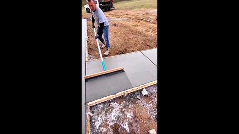 Broom walkway slab