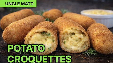 “Crispy Cheesy Potato Croquettes | Gooey Mozzarella Inside!”