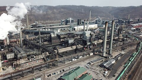 Live aerials over Allegheny County following an incident at the US Steel Clairton Mill Works