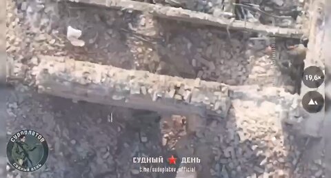 Russian FPV Drone Acting As A Bomber Dropping TM-62 Mines on Ukrainian Positions in Volchansk