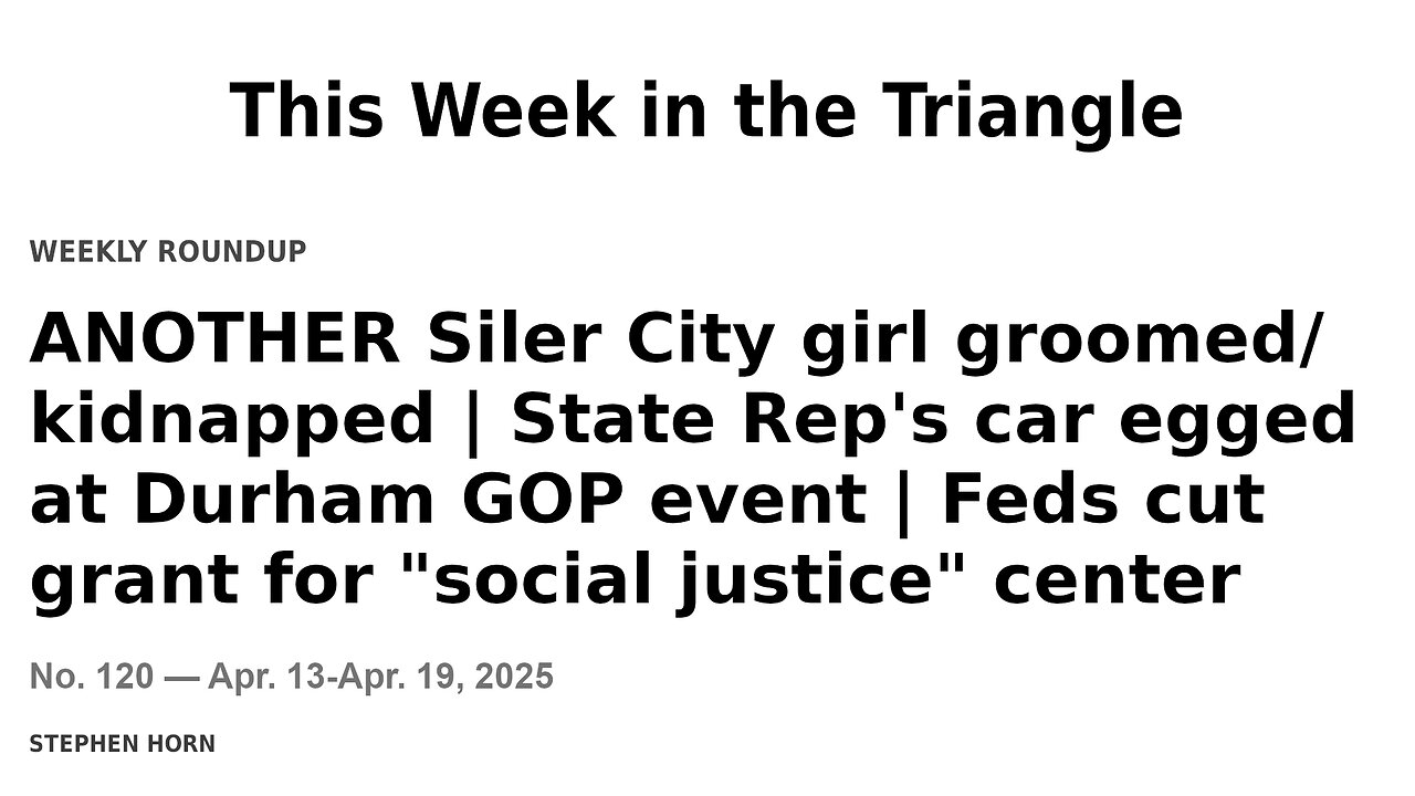This Week in the Triangle (Apr. 13-Apr. 19, 2025)
