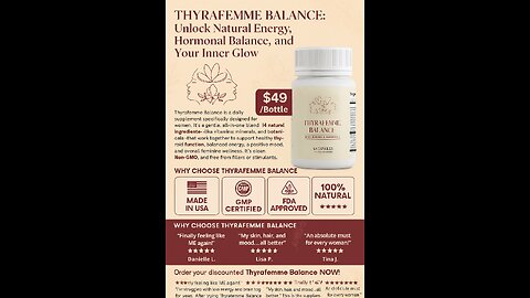 Thyrafemme Balance: The "Feminine Energy Fix" Big Pharma Doesn't Want You to Know About