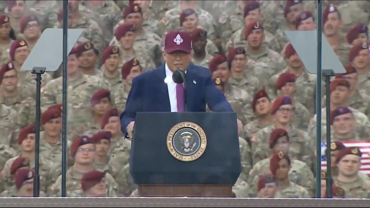 TRUMP❤️🇺🇸🥇🪽🕺🎊DELIVERS REMARKABLE SPEECH🤍🇺🇸🏅🪽AT FORT BRAGG🇺🇸💙🏅🪽🏣👨‍🚀💫