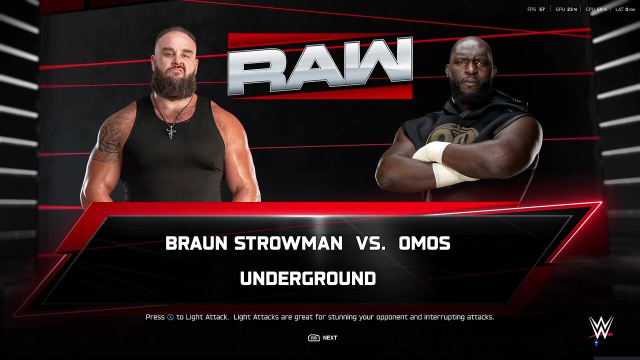 WWE 2k25 UndergroundMatch Braun Strowman vs Omos