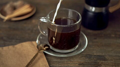 Creamy Coffee Pour in Glass Mug