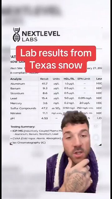 🚨⚡️🇺🇸 2026 SNOW LAB RESULTS ▪️ PROOF OF CHEMICAL-TRAIL POISON IN OUR AIR, EARTH, SOIL > FOOD