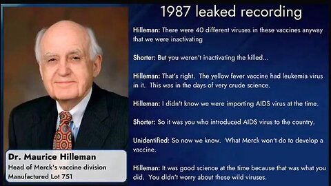 LEAKED TAPES - MERCK VAX CHIEF LAUGHED HE 'IMPORTED AIDS' WITH VACCINES MADE FROM HIV+ CHIMP BLOOD