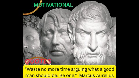“Waste no more time arguing what a good man should be. Be one.” Marcus Aurelius