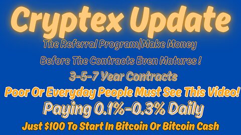 *Cryptex*|The Referral Program~Make Money Before the Contract Even Matures|Must Watch