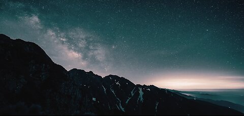 Time lapse of a night sky from mountain.