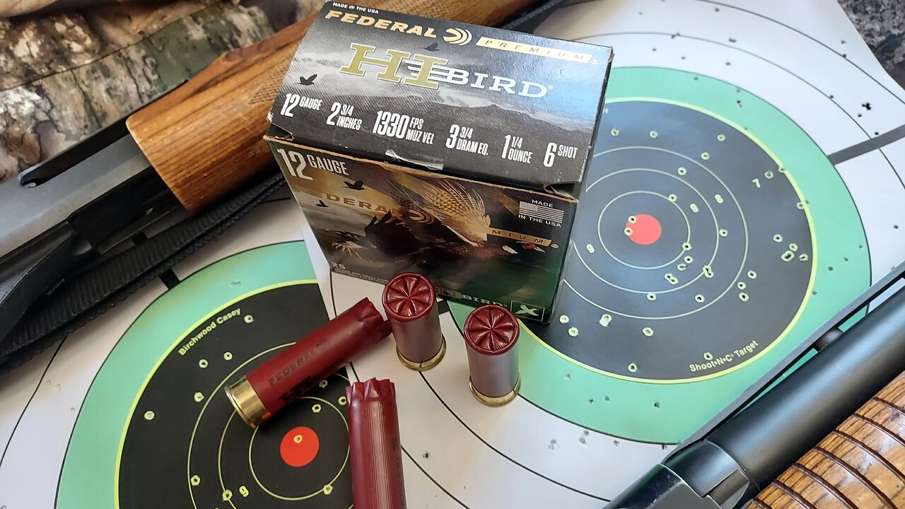 Federal's Hi-bird loads, 12 gauge in 3" shells loaded with No. 6 shot.