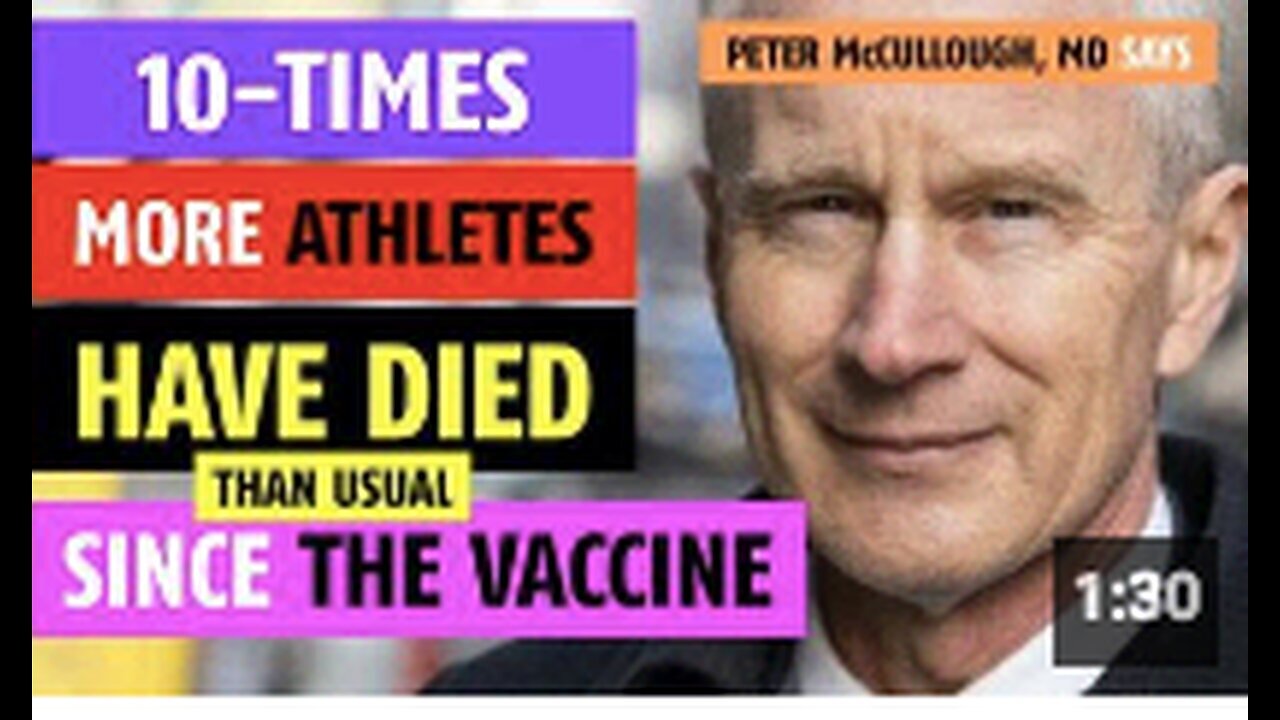 "Peter McCullough, MD, Reports Tenfold Increase in Athlete Deaths Post COVID-19 Vaccination"