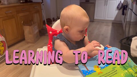 Cute 7-Month-Old Baby Kayla LEARNING TO READ with Toy Books!