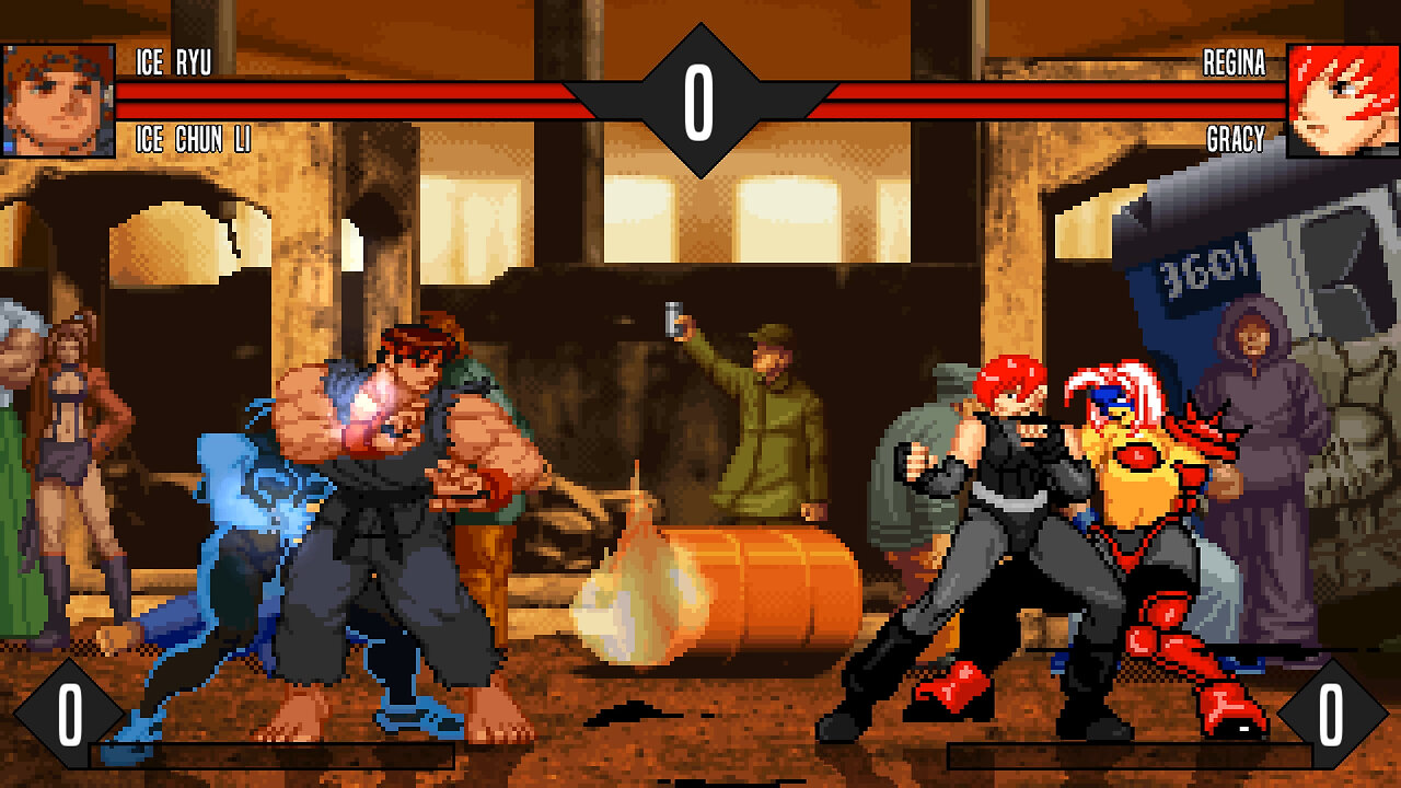 MUGEN - Ice Ryu & Ice Chun Li vs. Regina & Gracy Ross - Download