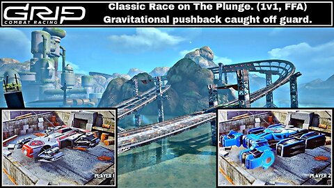XB1X GRIP: Combat Racing G17, 2P local splitscreen Classic Race on The Plunge, Rogue AirBlade!