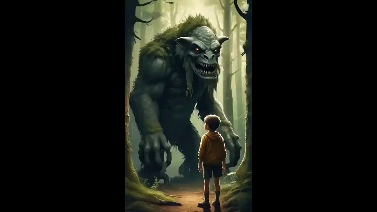 A boy enter into creture