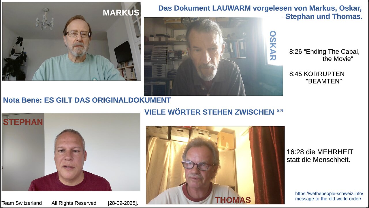 Lauwarm Dokument Vorgelesen