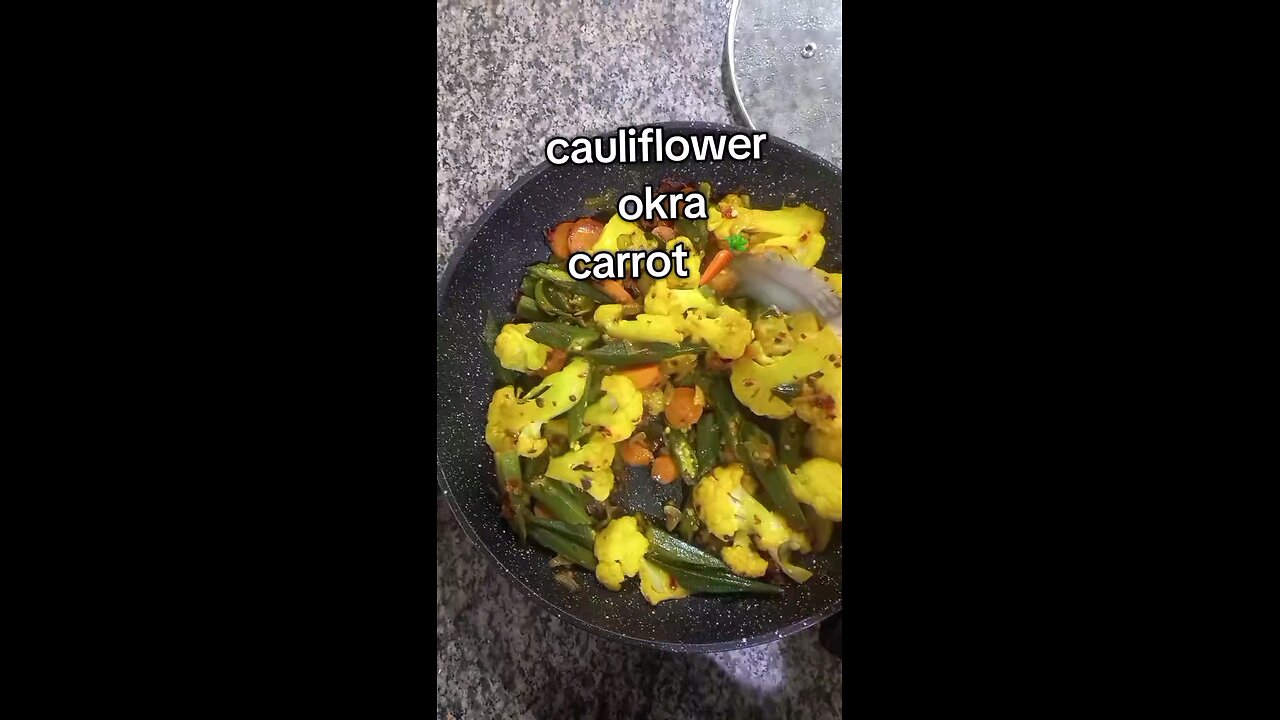 Cauliflower and carrot, okra mix very healthy and high nutrient