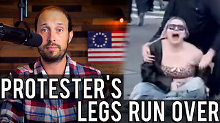 LA Protester Blocks Car, Gets Her Legs Run Over | An Unfortunate Physics Lesson