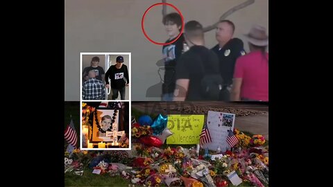 Man attempts to destroy#CharlieKirkmemorial wearing same shirt as #TylerRobinson. #japd